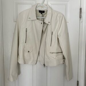 White faux leather jacket